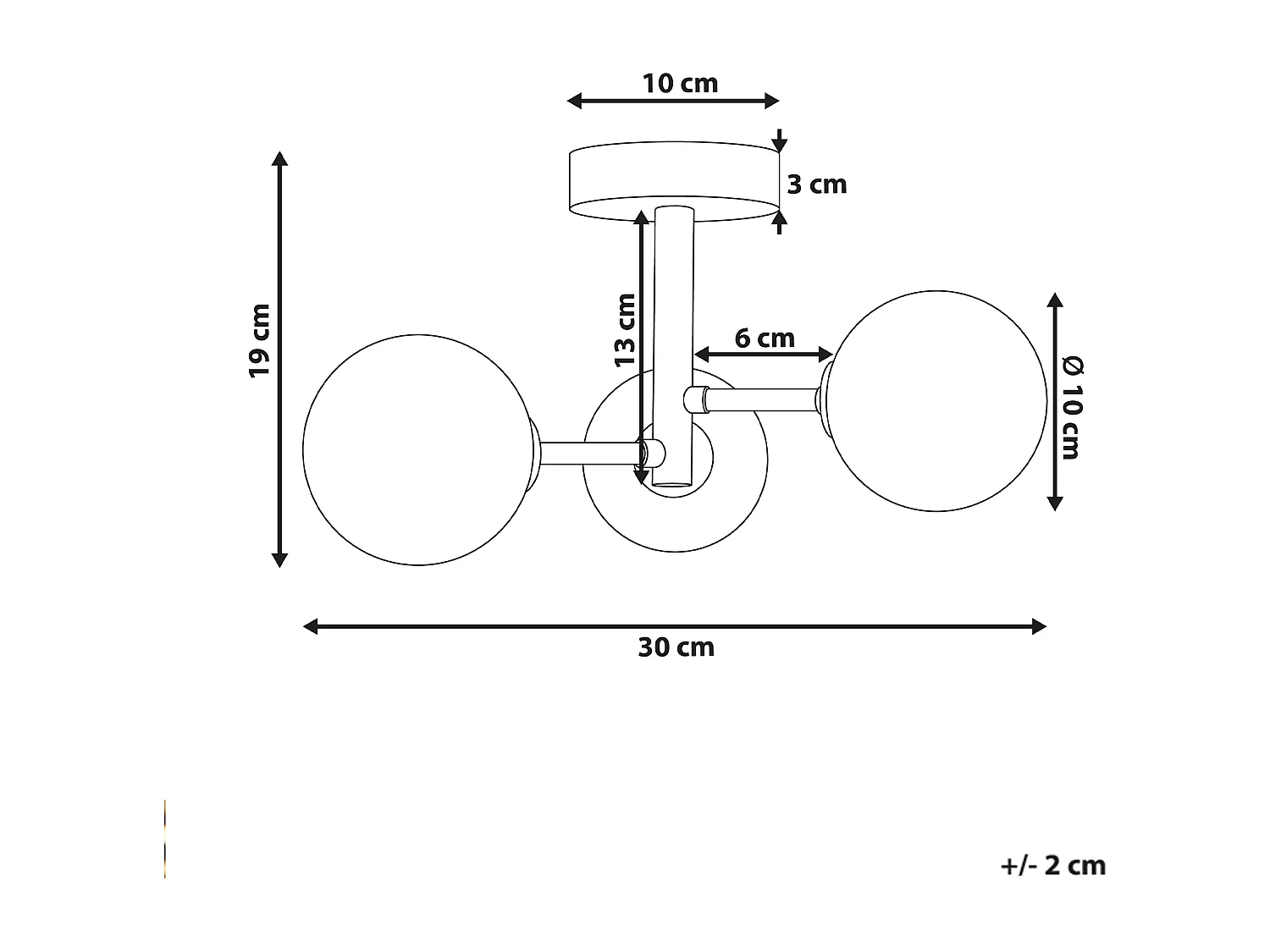 Plafonnier MARICAO Verre Laiton