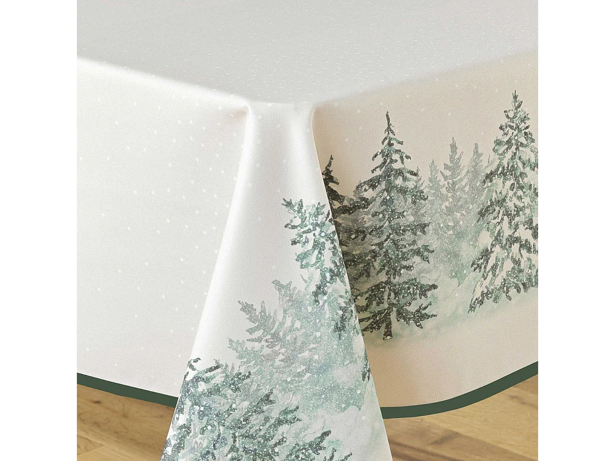 Nappe Imprimé "Christmas" 150x300cm Naturel
