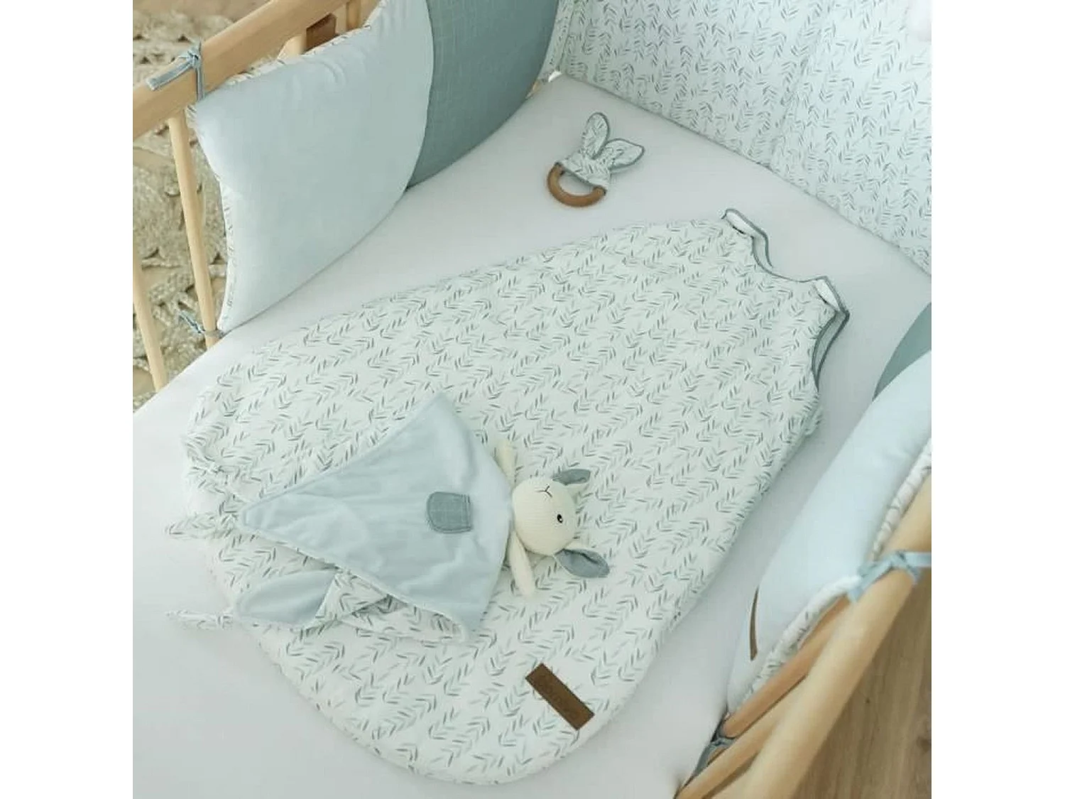 Spannbettlaken Jersey mit Naturdruck 100% Baumwolle OEKO-TEX® - Weiß - 60 x 120 cm