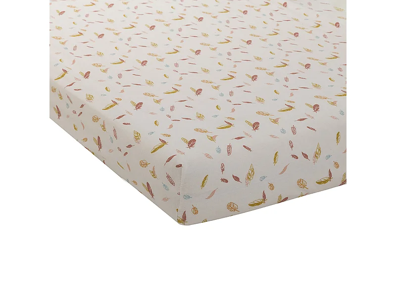 Geprint jersey hoeslaken 60 x 120 cm Happy