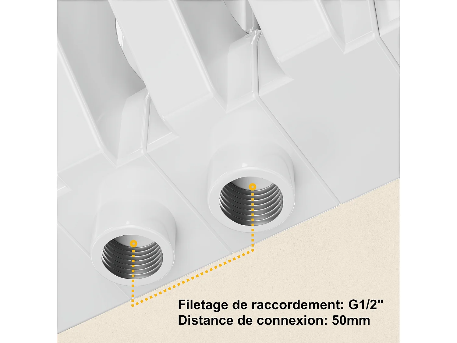 EMKE Radiateur eau chaude verticale en acier H.180 × L.59,4 cm 1611 W Le design Chauffage central blanc