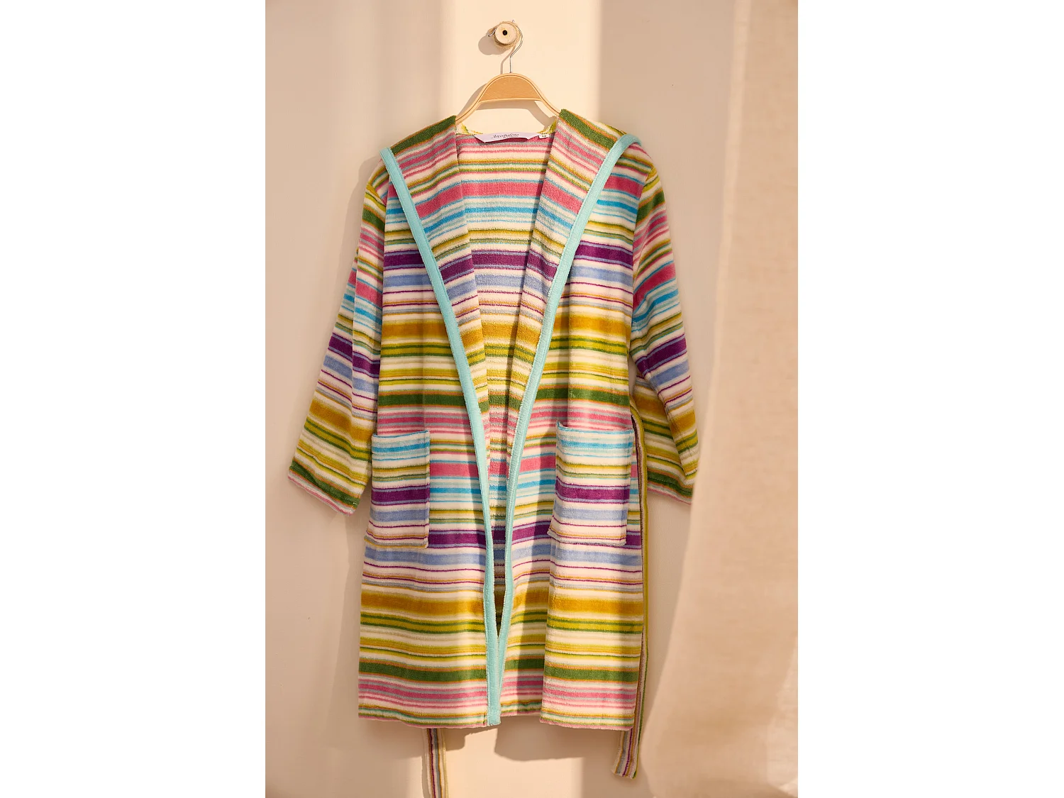 Boskimo Kids Kayla - Bademantel Kinder - Teenager - Gestreift - 12