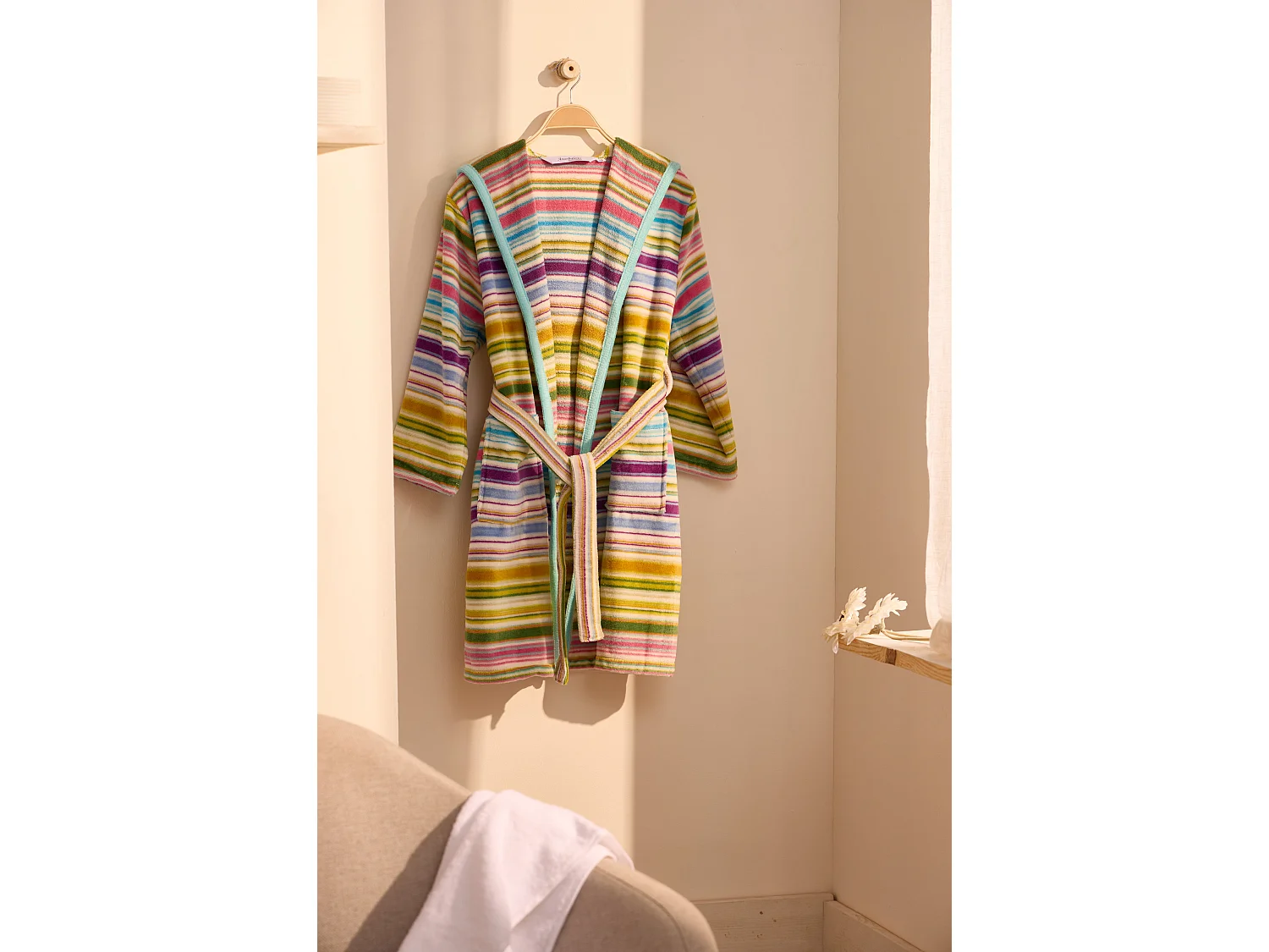 Boskimo Kids Kayla - Bademantel Kinder - Teenager - Gestreift - 12