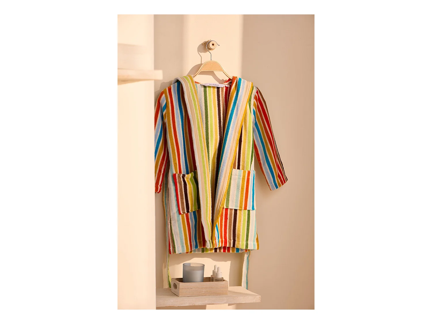 Boskimo Kids Kayla - Badjas voor kinderen - Gestreept - 8