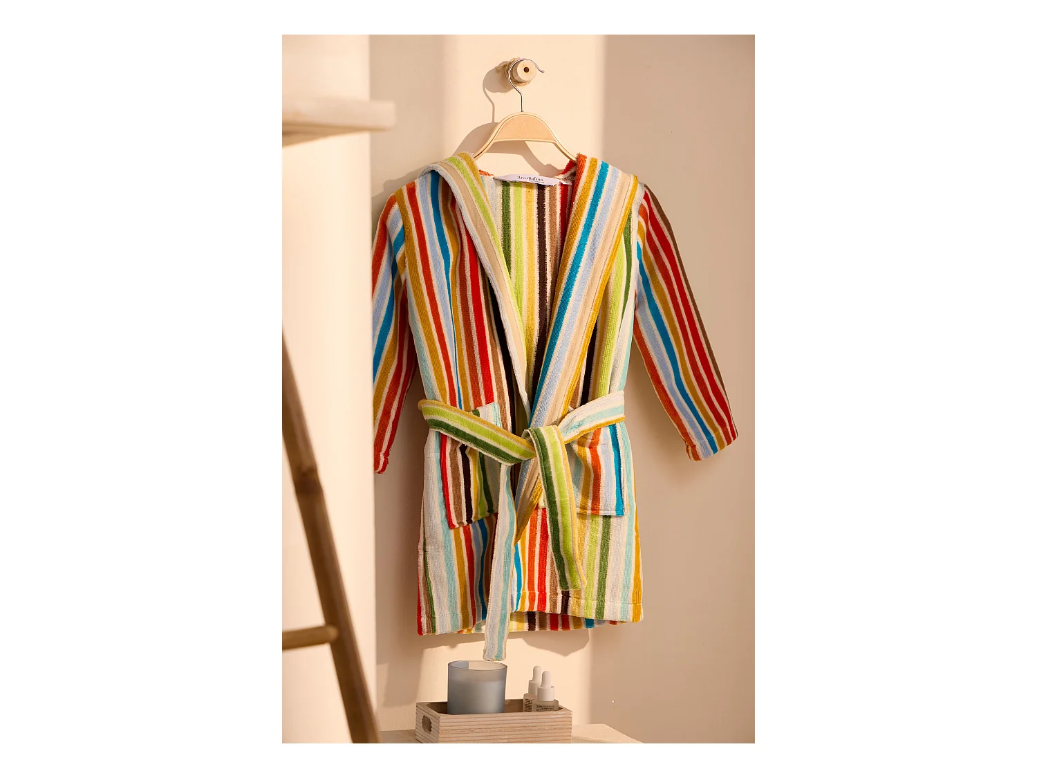 Boskimo Kids Kayla - Badjas voor kinderen - Gestreept - 8