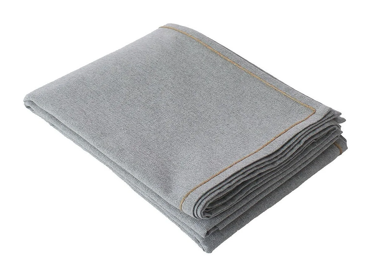 Einfache Tischdecke mit Wellenkante aus Jute