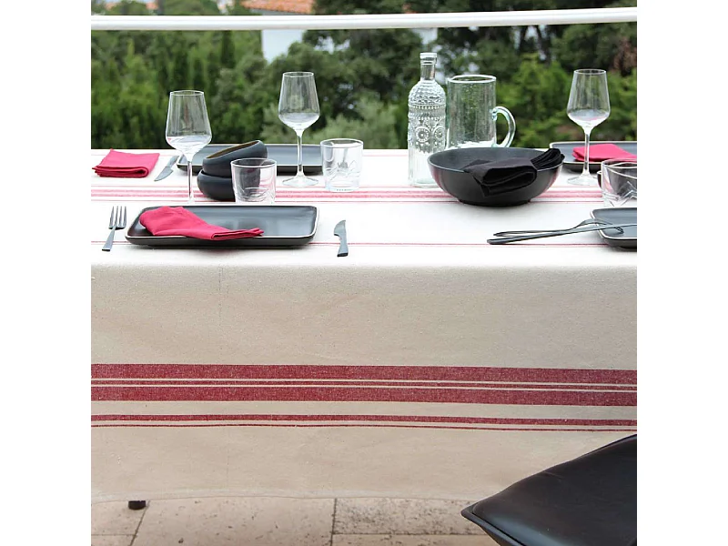 Mantel Rústico Chic de Algodón Lavado cuadrado Ciruela