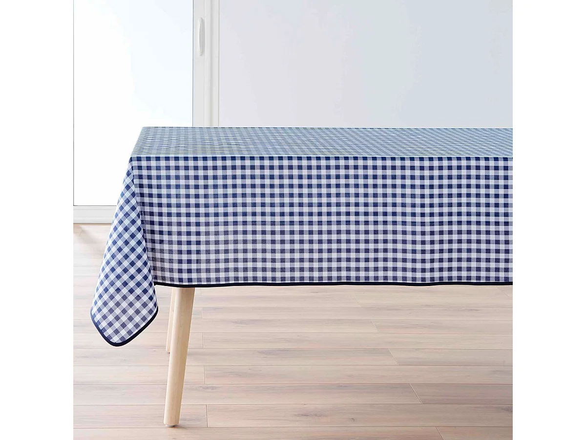 Faltenfreie Quadratische Vichy-Tischdecke Blau Fleckenresistent