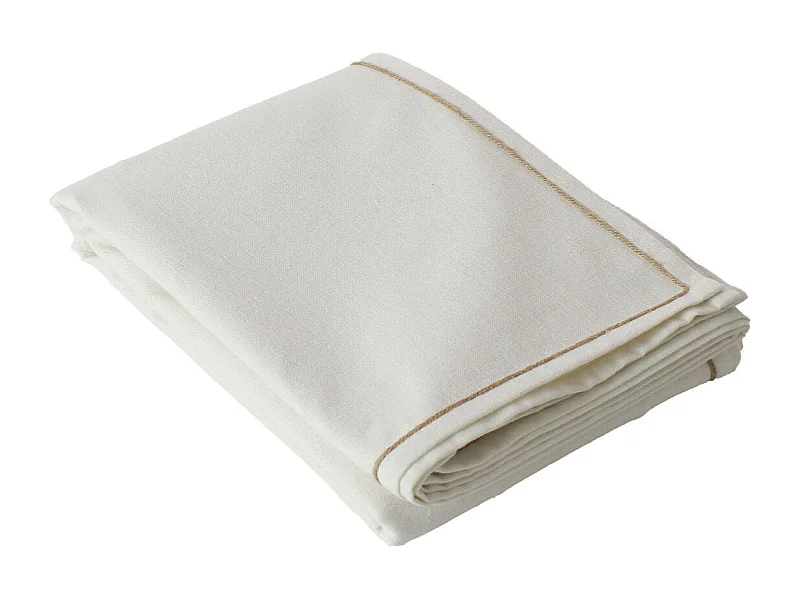 Einfache Tischdecke mit Wellenkante aus Jute