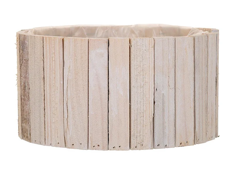 Set di 2 cestini rotondi in legno marrone