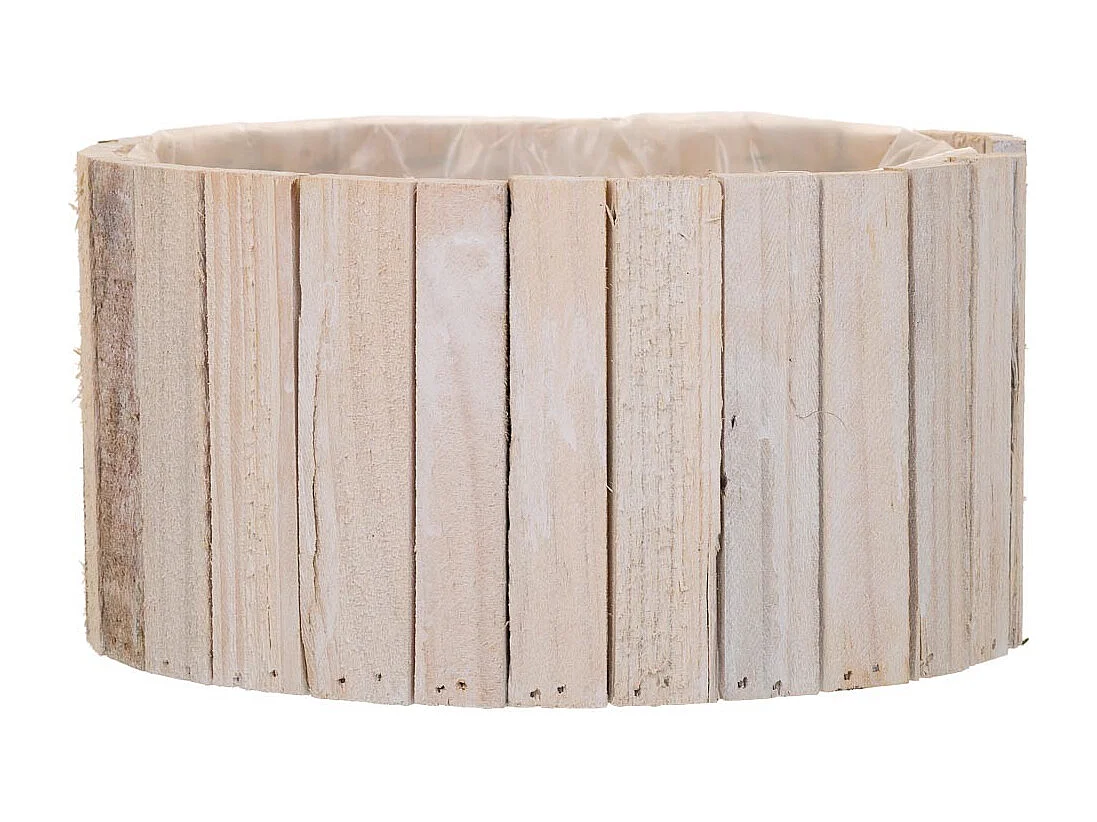 Set di 2 cestini rotondi in legno marrone