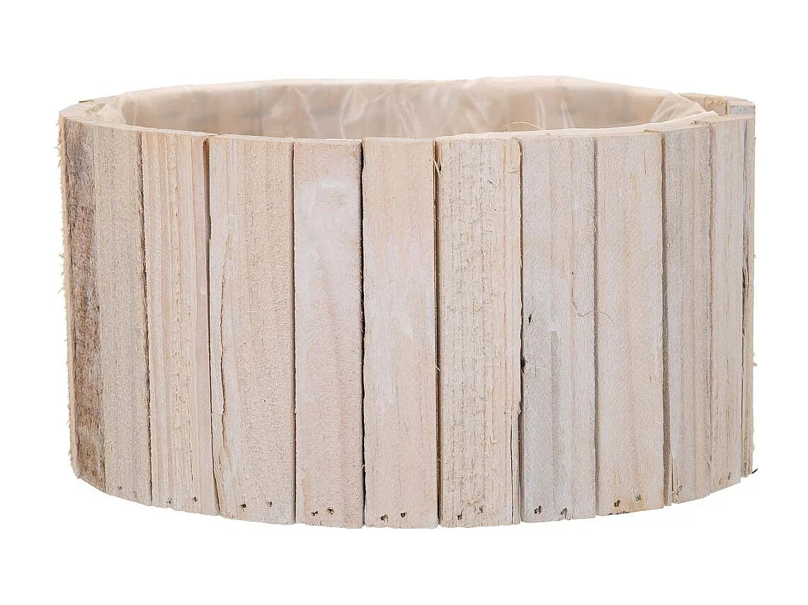 Ensemble de 2 paniers ronds en bois marron