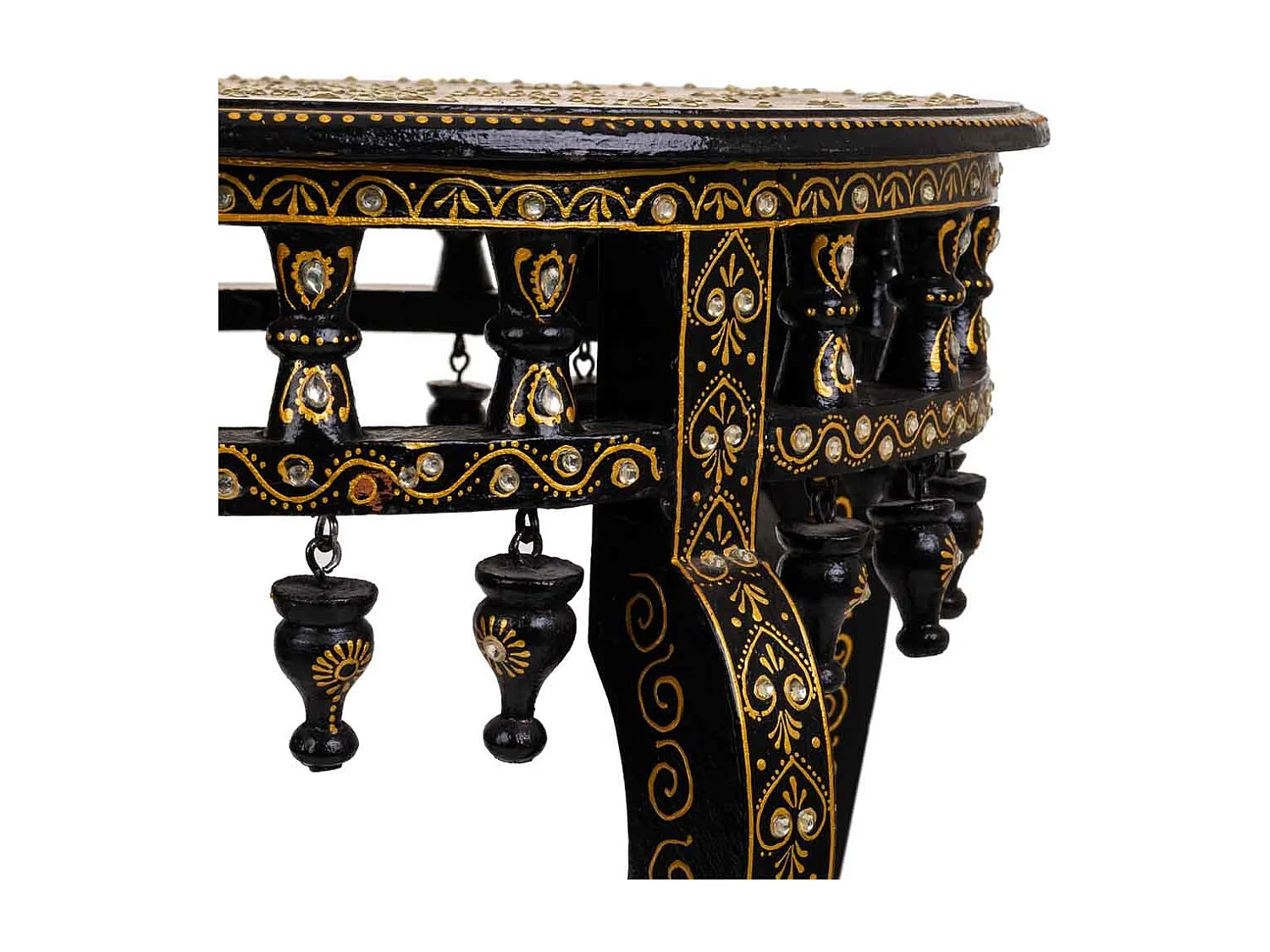 Table en bois peint finition artisanale 45x45x45 h cm