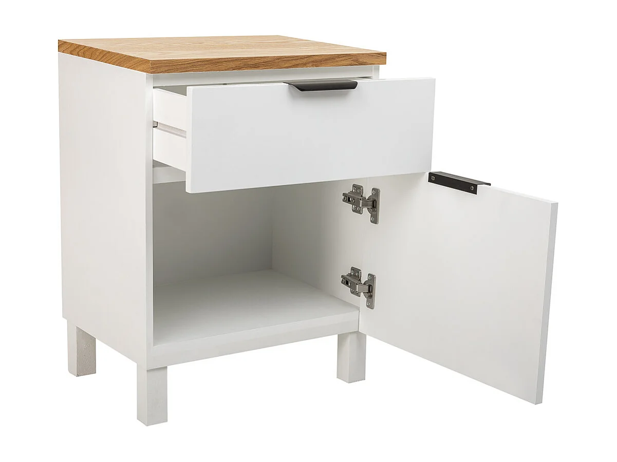 Table de chevet en bois avec 1 tiroir et 1 porte 45x35x60h cm