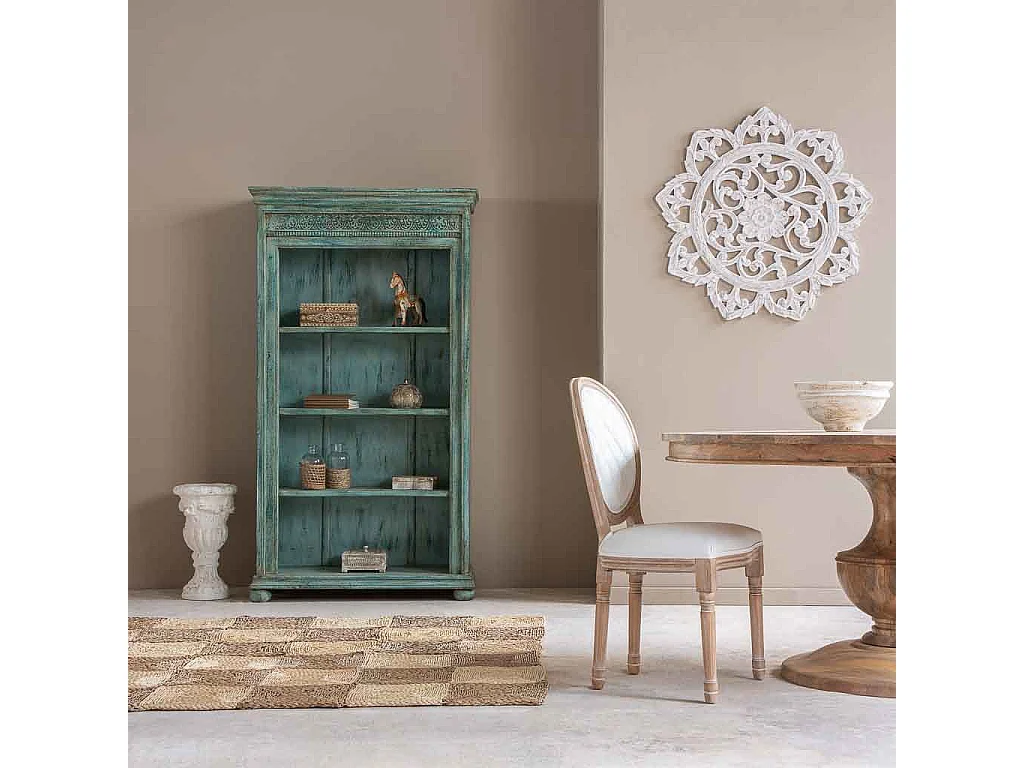 Estantería librería de madera azul 100x40x180 cm