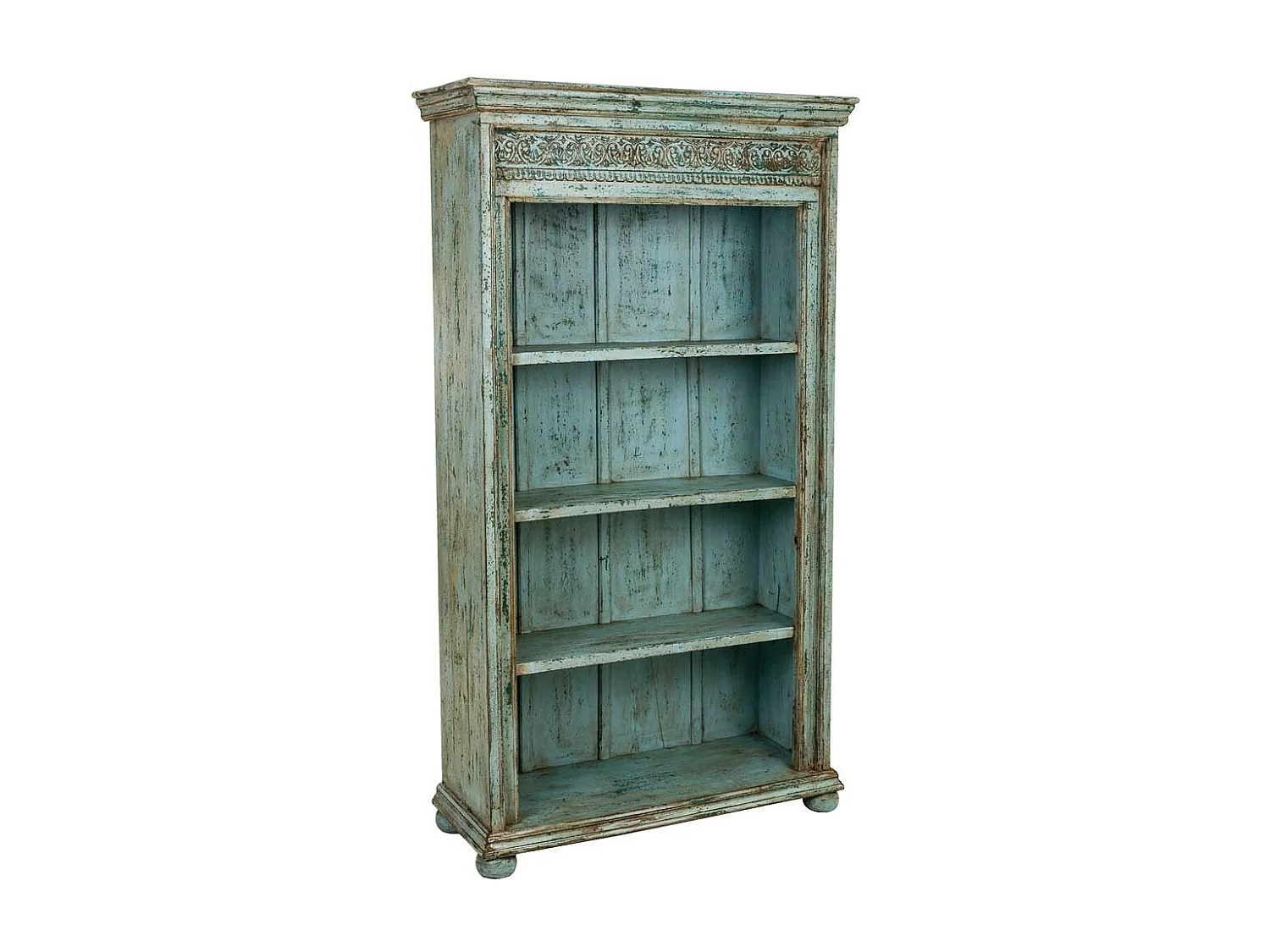 Libreria in legno blu 100x40x180