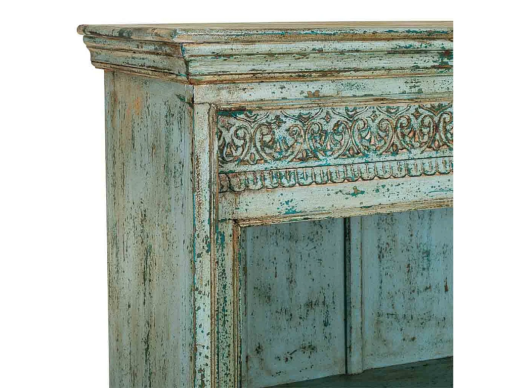 Libreria in legno blu 100x40x180