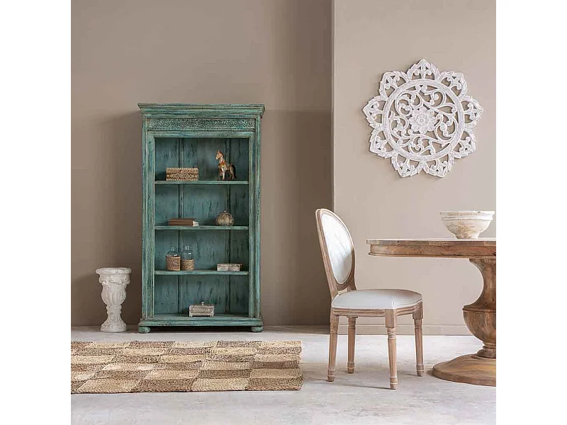 Estantería librería de madera azul 100x40x180 cm