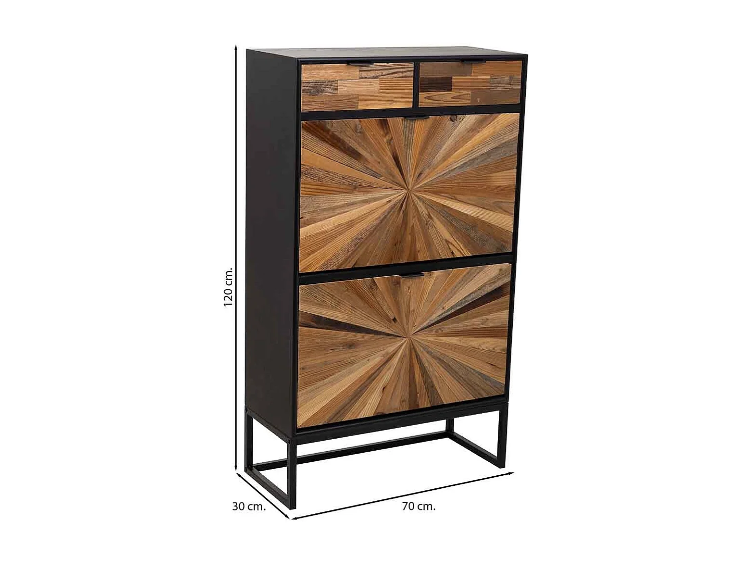 Scarpiera in legno marrone 70x30x120