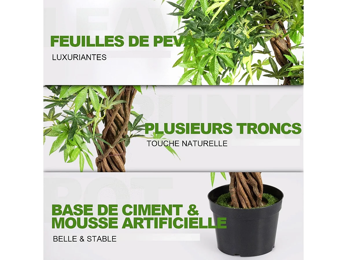 Arbre Artificiel Plante Artificielle en Pot Convient pour Intérieur ou Extérieur 160 cm