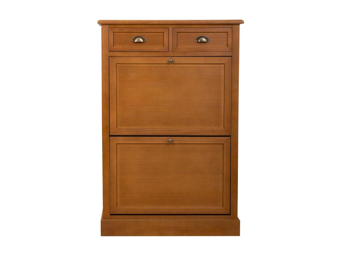 vente unique Meuble à chaussures en bois marron 80x33x120 5h cm
