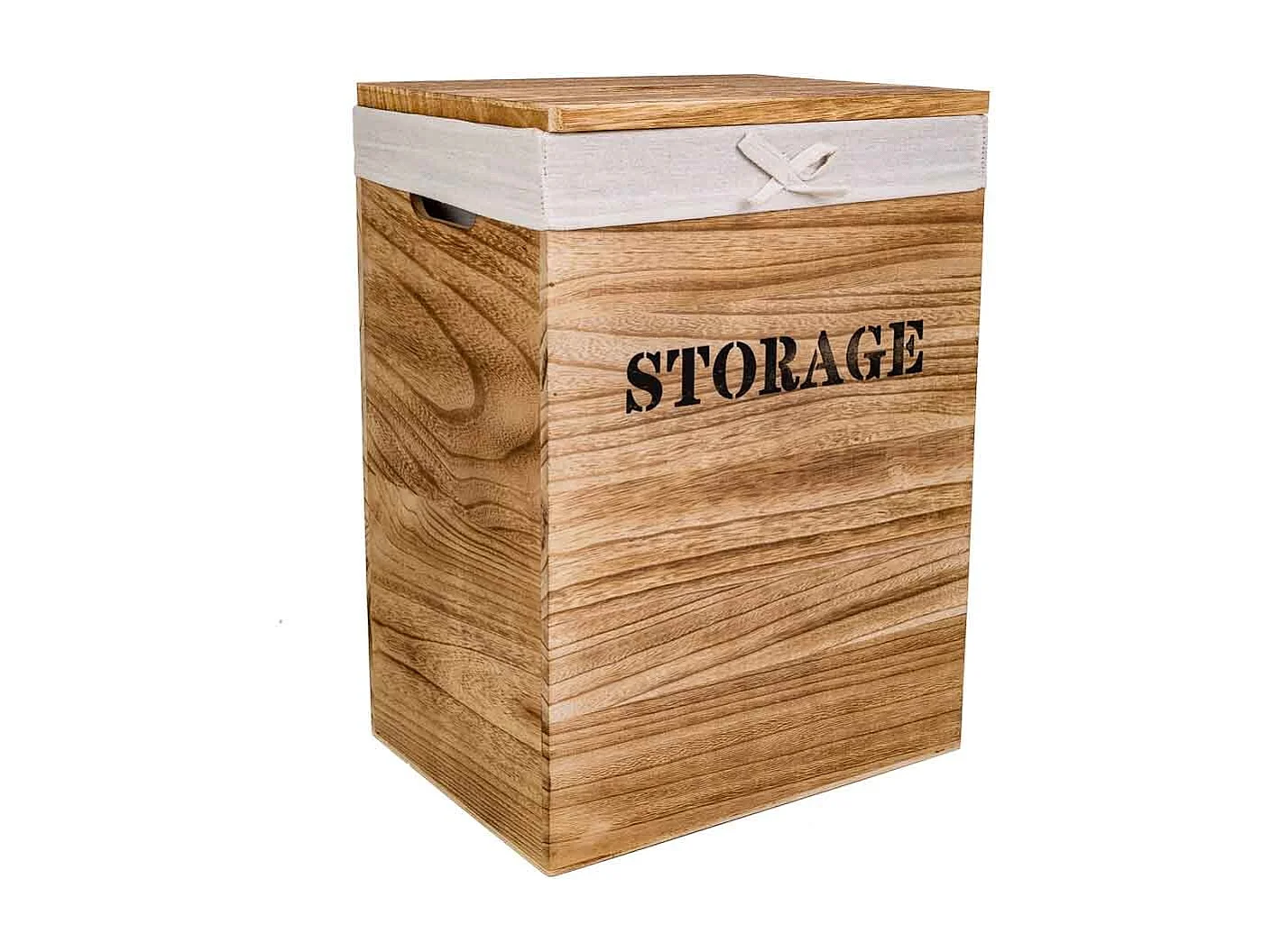 Set di 2 cesti per la biancheria in legno 40x30x54-34x26x47