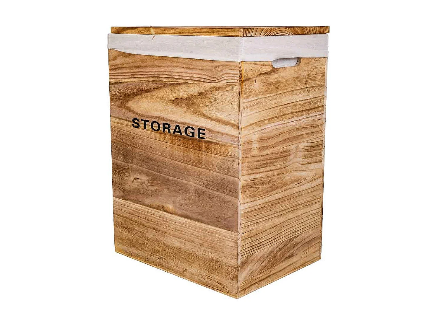 Set di 2 cesti per la biancheria in legno 40x30x54-34x26x47