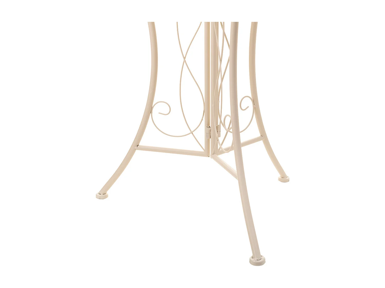 Conjunto de mesa e duas cadeiras em ferro forjado branco Mesa D60x70 - cadeira 39x39x94