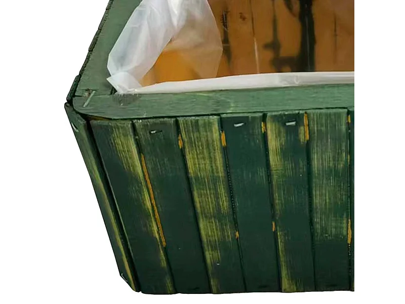 Rechteckiger grüner Holzkorb 20,5x14,5x11h cm