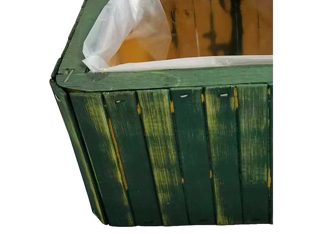 Panier rectangulaire en bois vert 20.5x14.5x11h