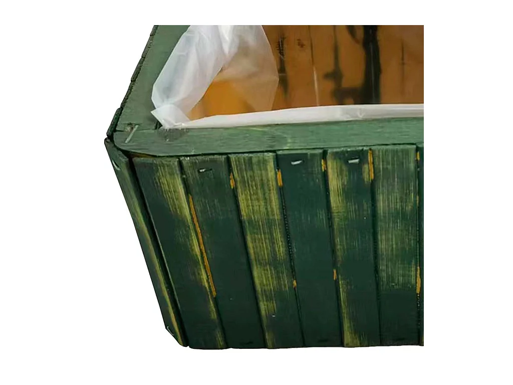 Panier rectangulaire en bois vert 20.5x14.5x11h