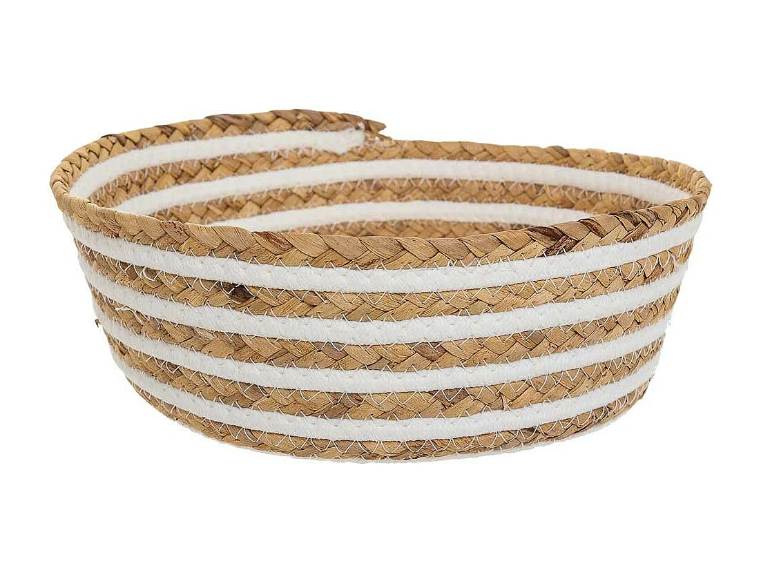 Cesto de fibra natural y algodón marron D28x10,5