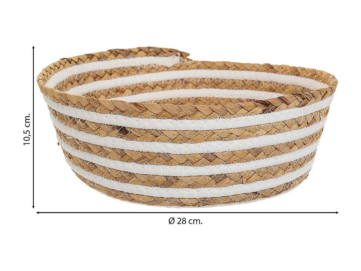 Cesto de fibra natural y algodón marron D28x10,5