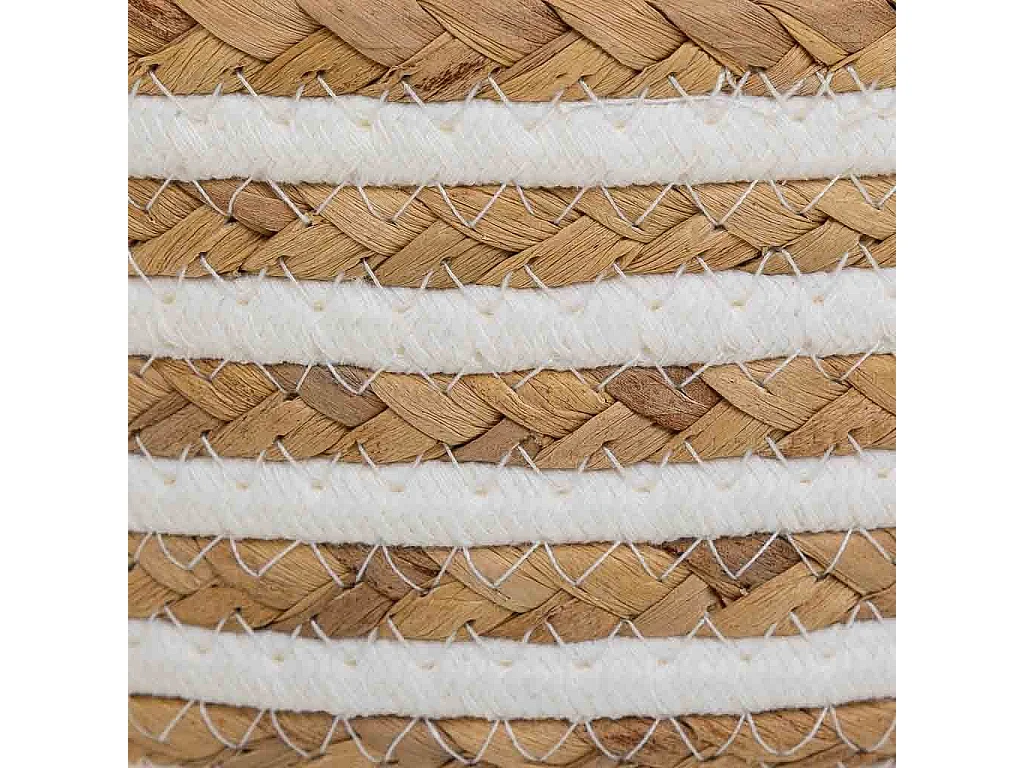 Cesto de fibra natural y algodón marron D28x10,5