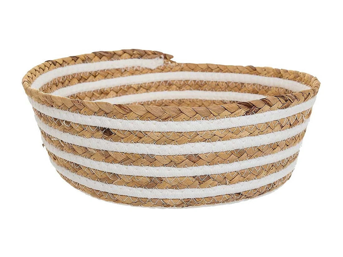 Cesto de fibra natural e algodão marrom D28x10,5