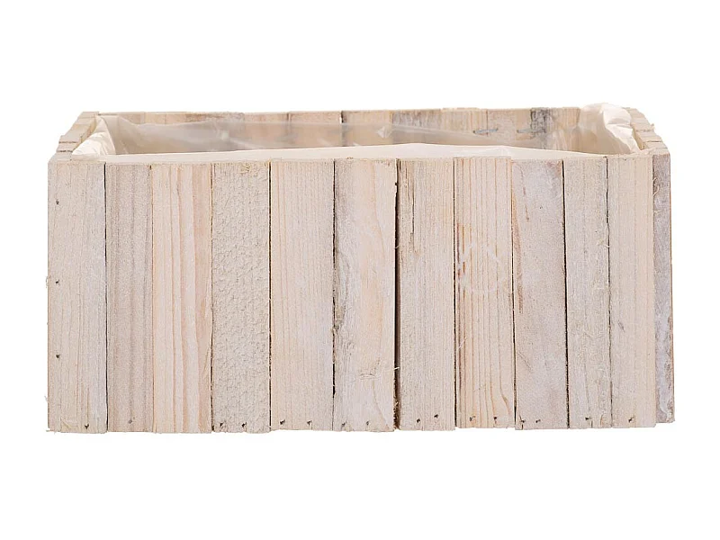 Set di 2 cestini rettangolari in legno marrone