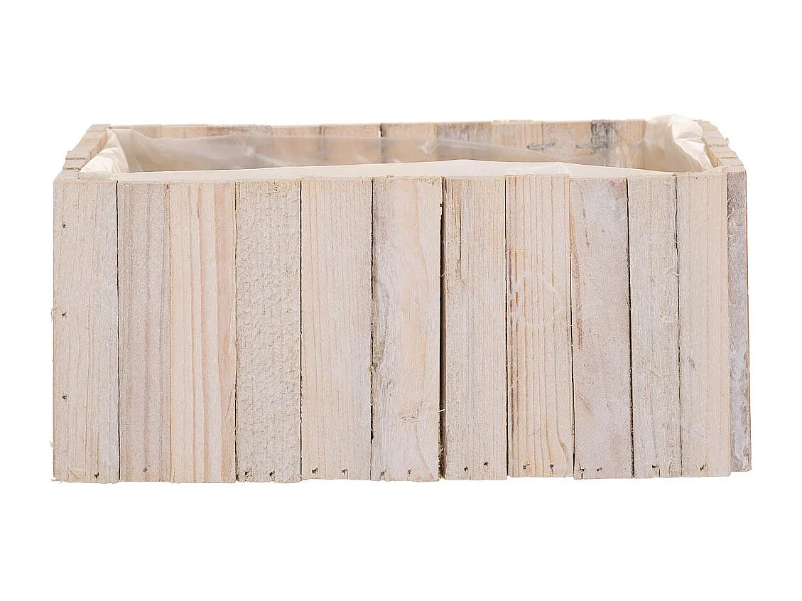 Set di 2 cestini rettangolari in legno marrone