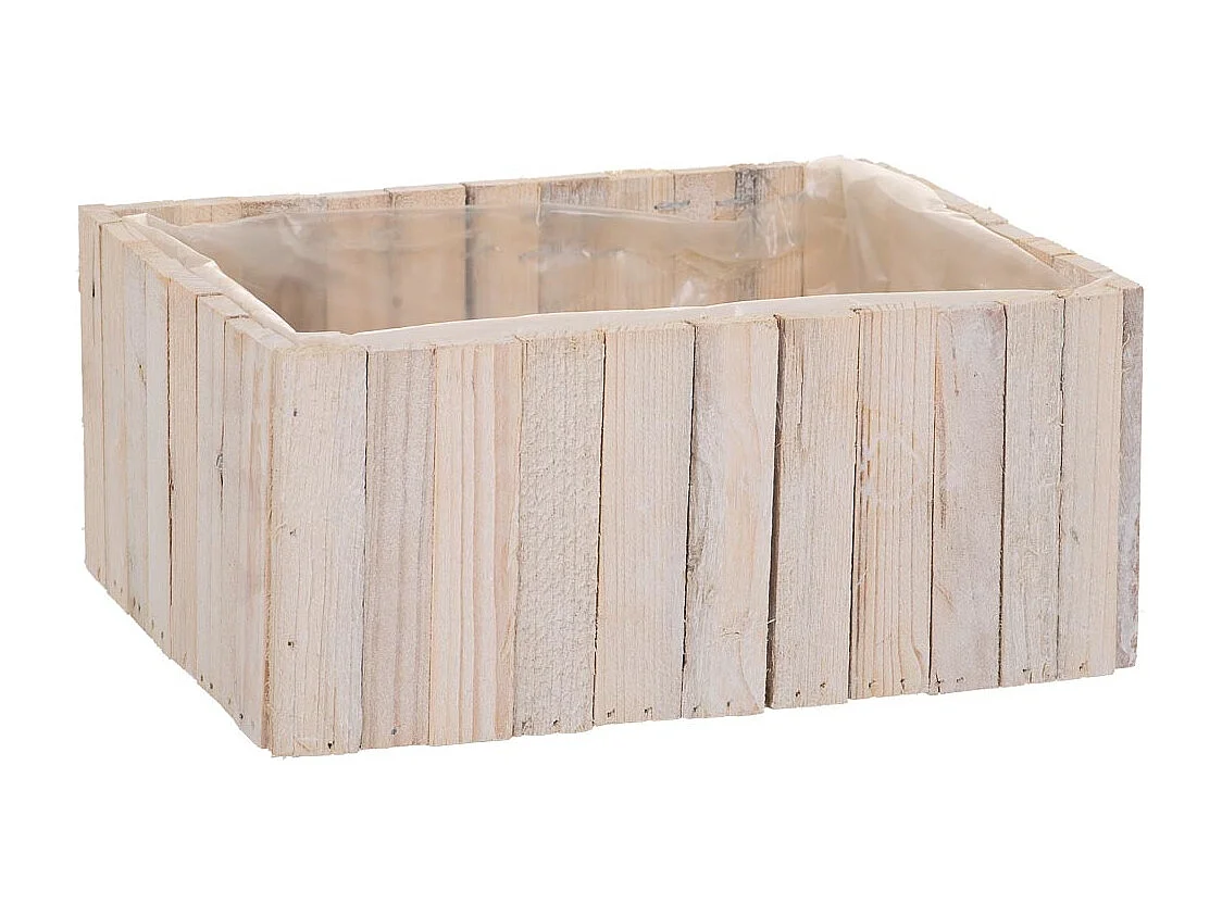 Set di 2 cestini rettangolari in legno marrone