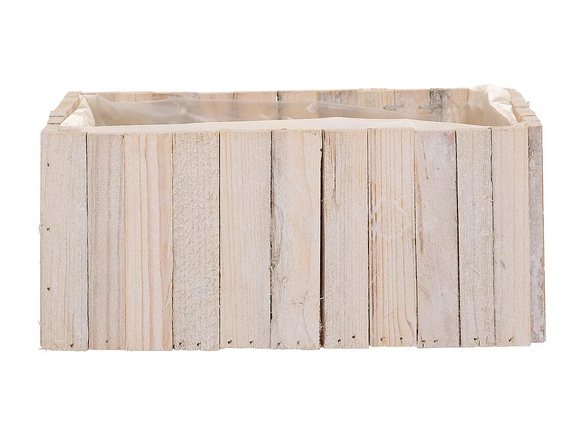 Set di 2 cestini rettangolari in legno marrone