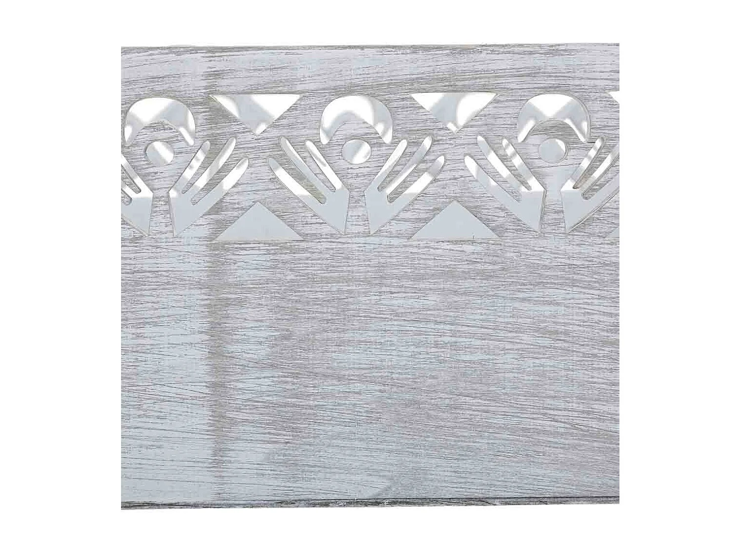 Set di 3 cesti in legno bianco 35x25x15h-30x20x14h-25x15x13