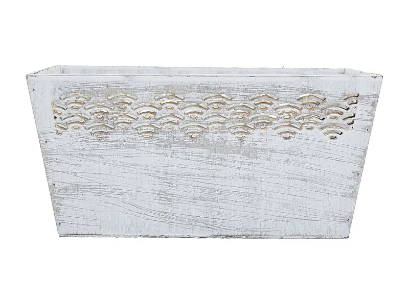 Cestos set 2 pzasde madera blanco 25x17x12h-20x12x9,5