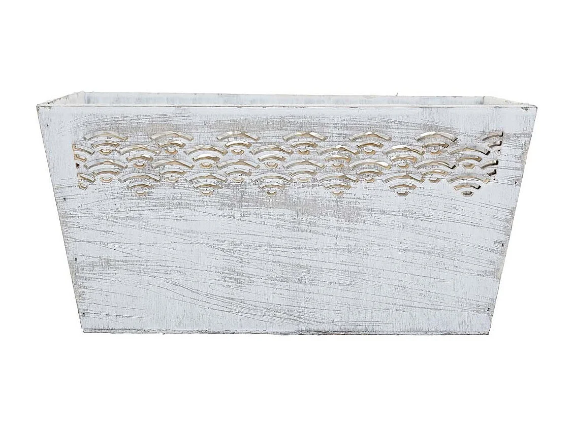 Cestos set 2 pzasde madera blanco 25x17x12h-20x12x9,5