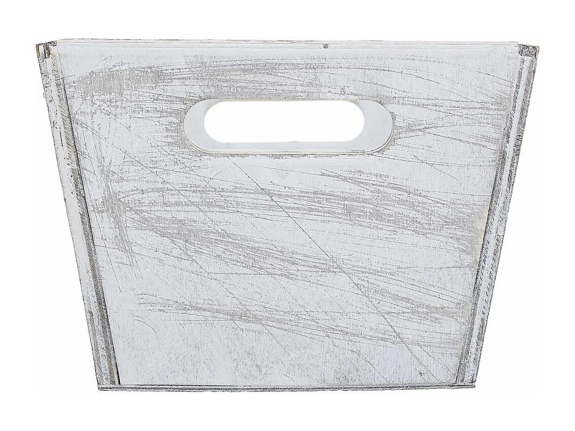 Cestos set 2 pzasde madera blanco 25x17x12h-20x12x9,5