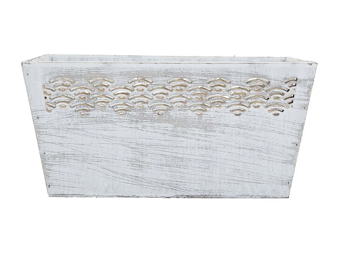 Ensemble de 2 paniers en bois blanc 25x17x12h-20x12x9,5