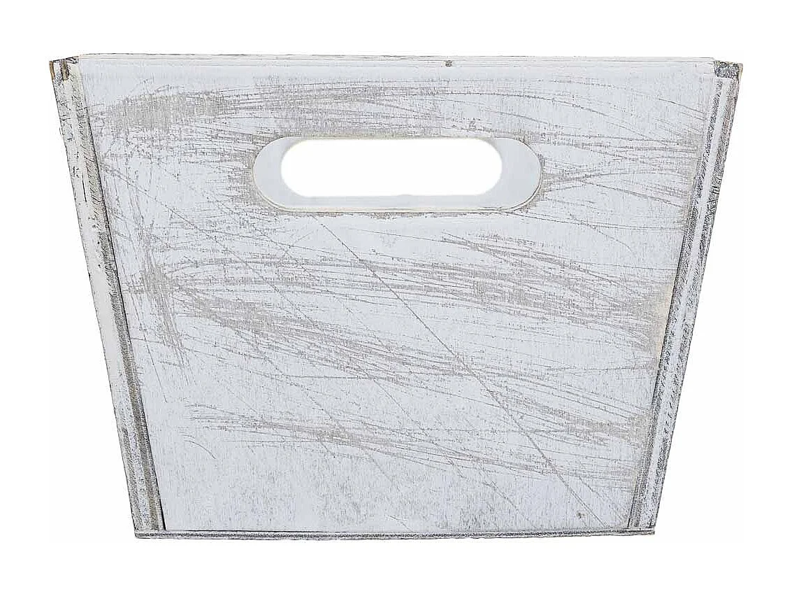 Ensemble de 2 paniers en bois blanc 25x17x12h-20x12x9,5