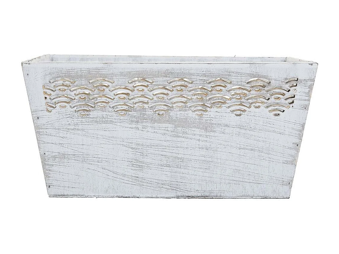 Ensemble de 2 paniers en bois blanc 25x17x12h-20x12x9,5
