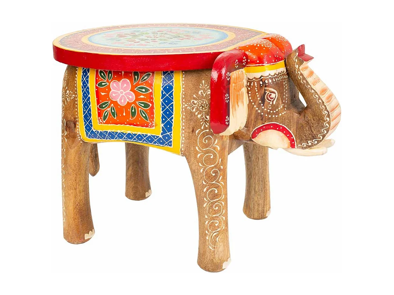 Table basse en bois peint finition artisanale 50x36,5x36,5h cm