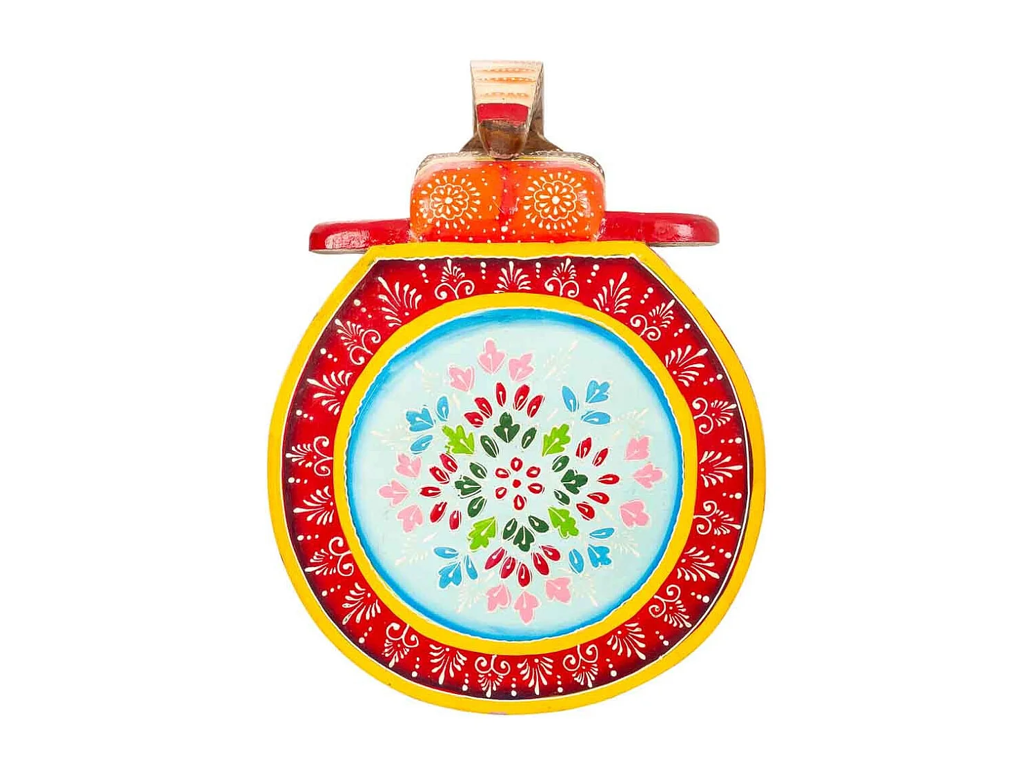 Table basse en bois peint finition artisanale 50x36,5x36,5h cm