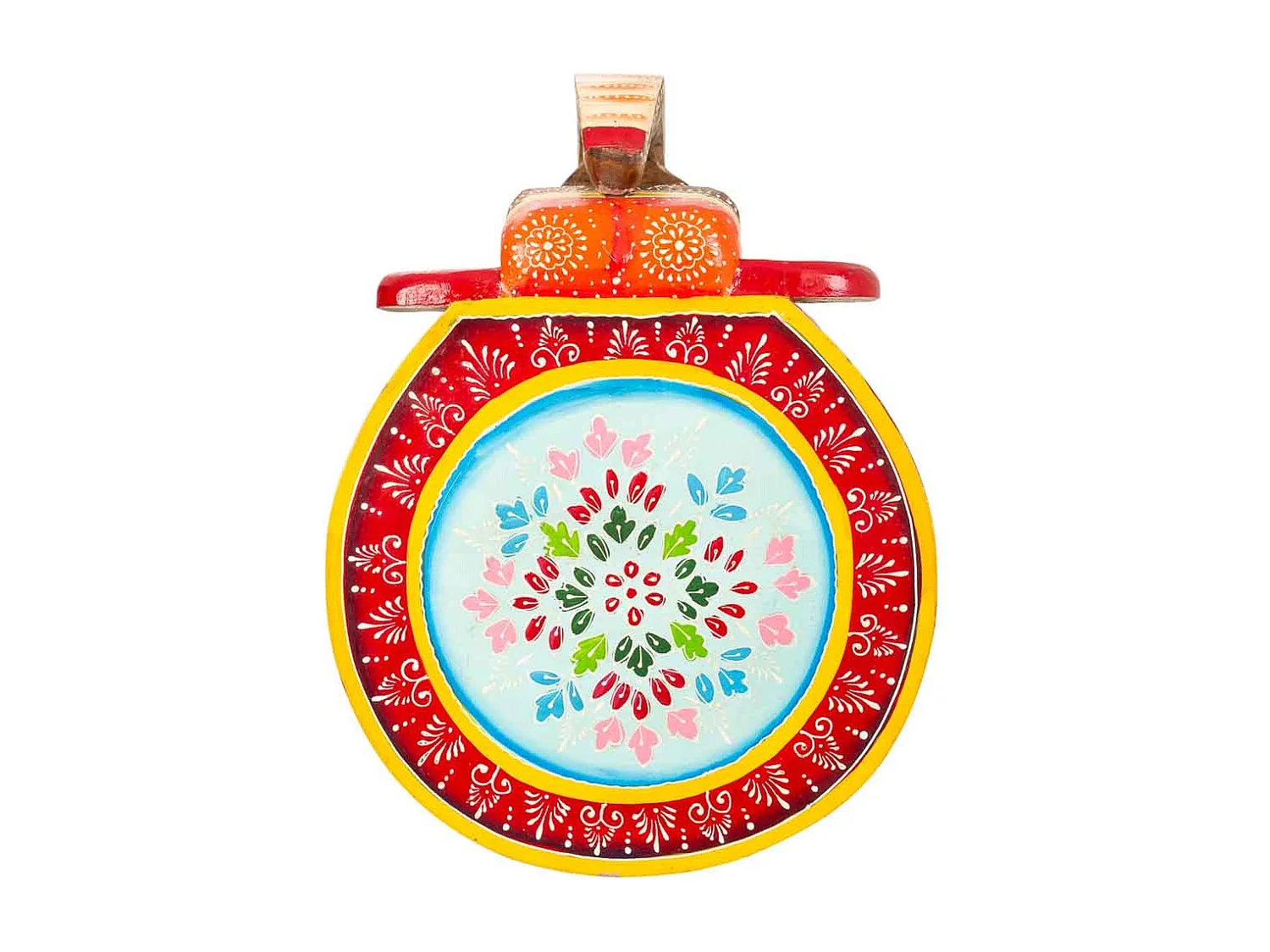 Tavolino da caffè in legno dipinto artigianale 50x36,5x36,5h cm