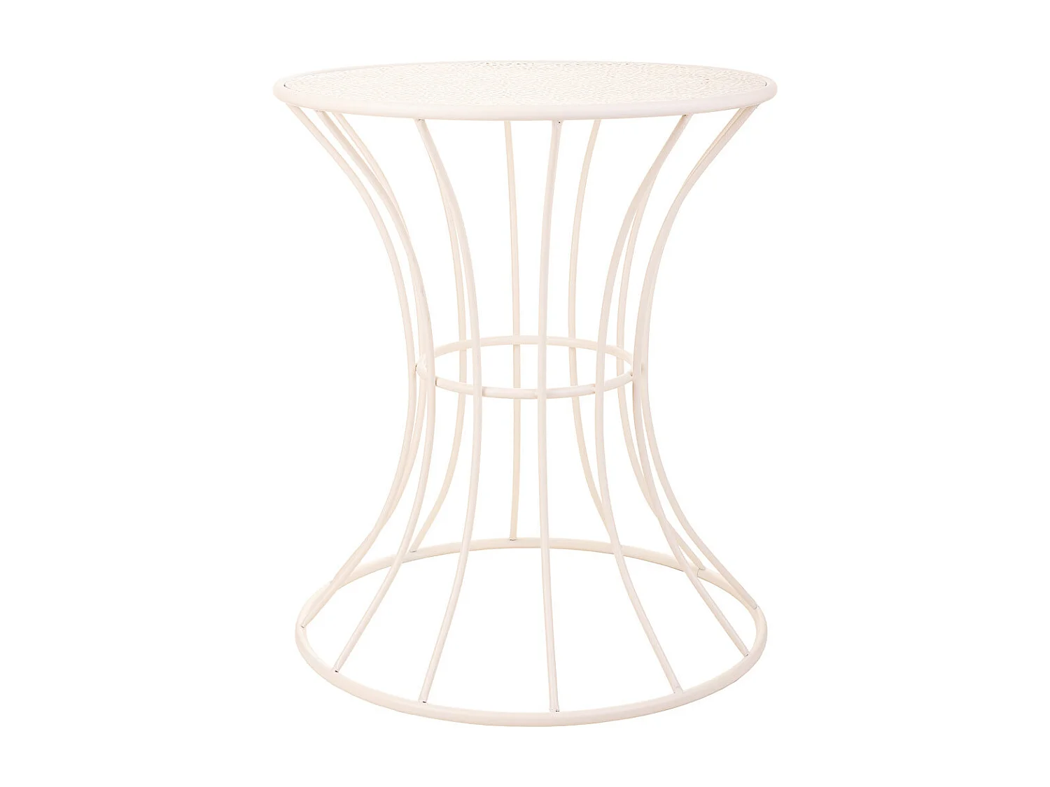 Tavolino in ferro battuto bianco 50x50x58